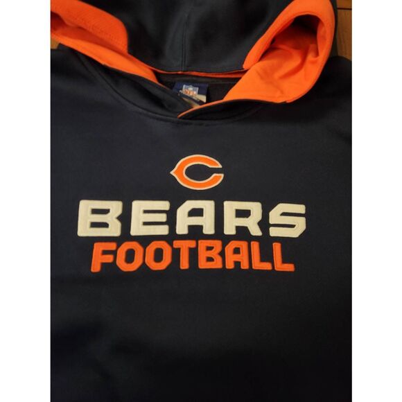Reebok Onfield NFL Chicago Bears Hoodie Mens 3XL Pullover Footbal Blue Orange - Picture 2 of 7